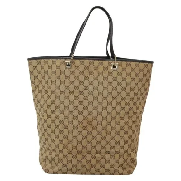 GUCCI GG Canvas Tote Bag Beige Gold 002 1097 2404 Auth 141857 - Picture 10 of 16